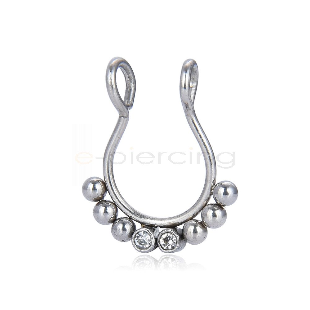 Fake Septum with stones Surgical Steel 316L 90041S