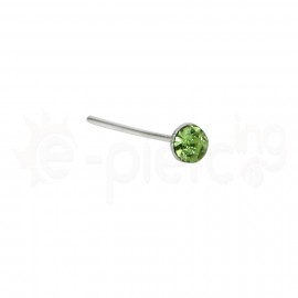 Σκουλαρίκι μύτης με πράσινο στρασάκι 2mm 10267GN