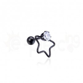 Μαύρο σκουλαρίκι αστέρι 21022