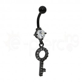 Μαύρο σκουλαρίκι αφαλού κλειδί 50041
