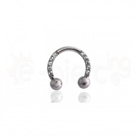 Surgical Steel 316L Circular Barbell with Zircon 50068