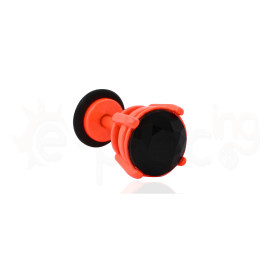 Πορτοκαλί σκουλαρίκι με μαύρο ζιργκόν 8mm 50358