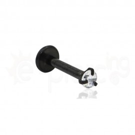 Μαύρο σκουλαρίκι χειλιού με ζιργκόν 3mm 59745